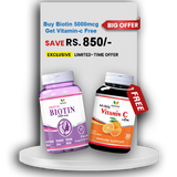 Buy Biotin 5000mcg Get Vitamin C Free